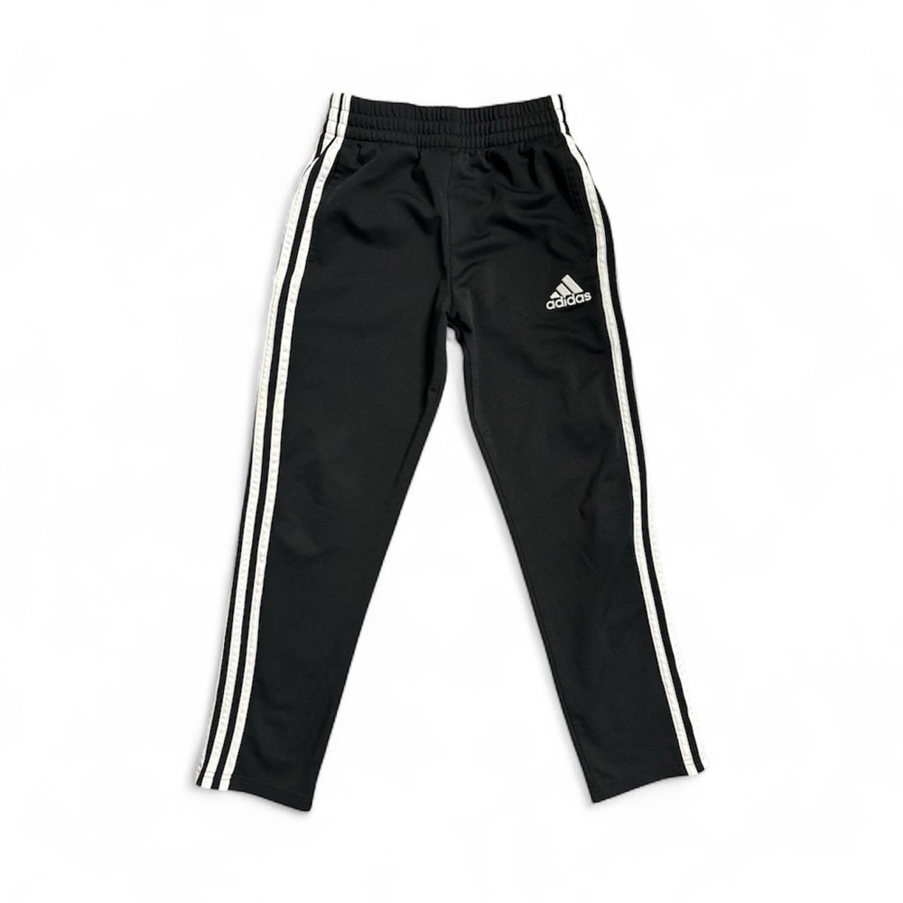 Adidas Kids Black Pants with White Stripes